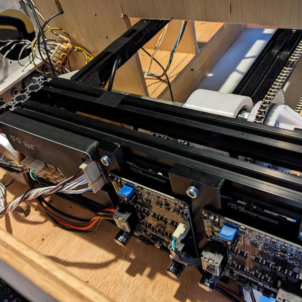 FFair_Force electronics and linear rail installation inside a cockpit build