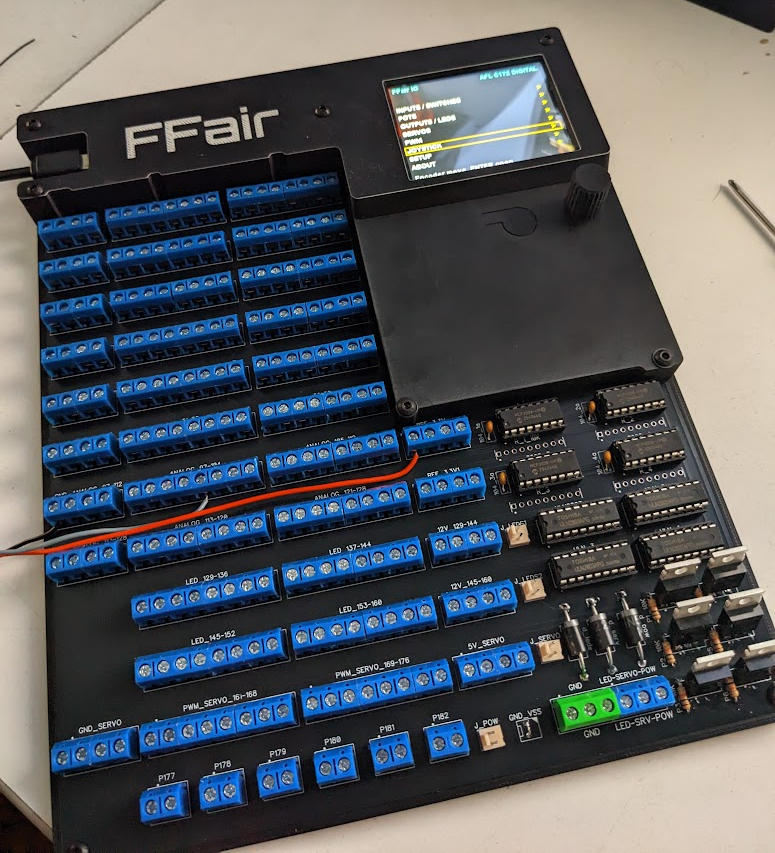 FFair_IO central unit with terminal blocks, display and electronic components