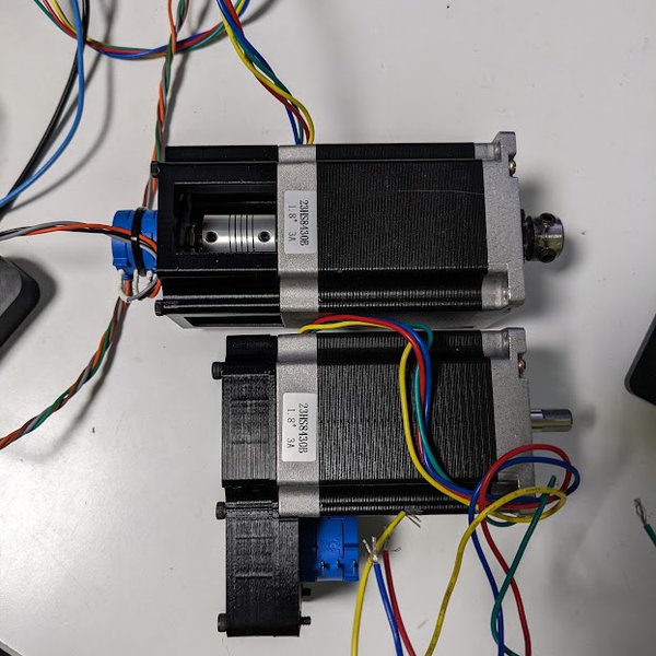 Two stepper motor sizes compared for trim hardware